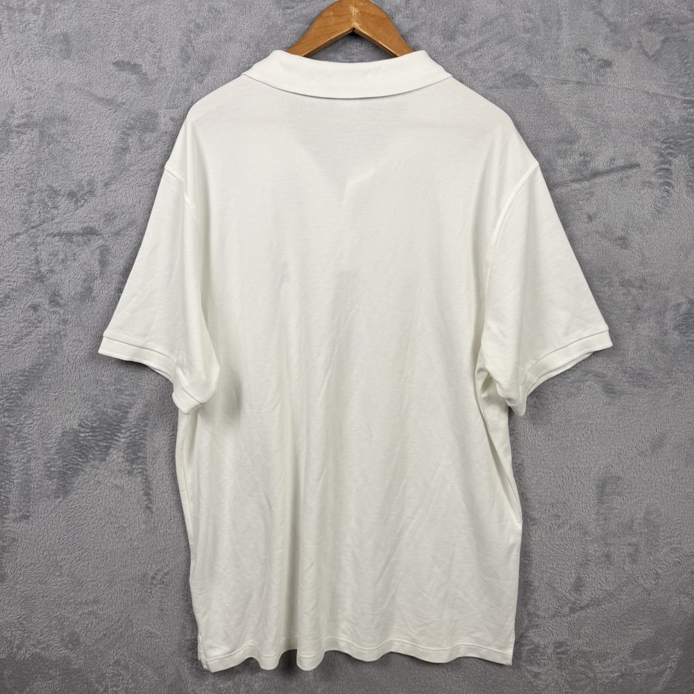 New NWT Mens Psycho Bunny White Short Sleeve Pique Classic Polo Shirt Size 2XLT - Picture 4 of 7